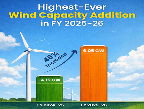 La prossima Cina? L'energia eolica in India raggiunge livelli record, con una capacit&agrave; installata cumulativa che supera i 56 GW